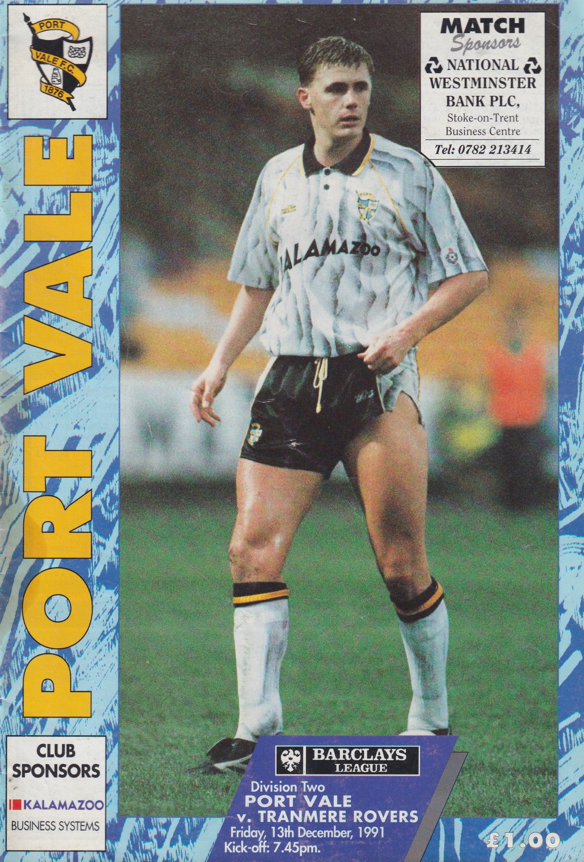 Port Vale v Tranmere Rovers match programme